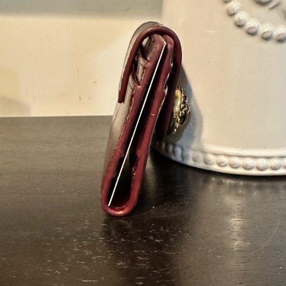 Kurt Geiger Chelsea Multi Card Holder Croc Embossed Leather Wine - Picture 6 of 12